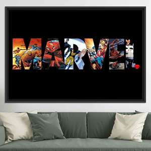 Arte de Pared de Marvel Hulk: Lienzo Impreso para Decoración Navideña, Lienzo con Marco Negro - Product Image 1