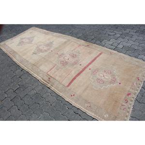 Alfombra de 3.9x10.7 pies, Alfombra Turca Vintage, Alfombra de Camuflaje Marrón - Product Image 2