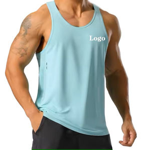 Camisetas de gimnasio en blanco al por mayor para hombres elaboradas con una tela gruesa de mezcla de algodón que ofrece comodidad y durabilidad para el levantamiento de pesas - Product Image 1
