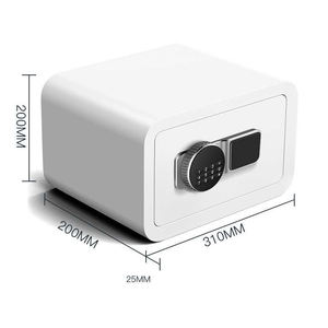 घरेलू सुरक्षा के लिए इलेक्ट्रॉनिक डिजिटल फिंगरप्रिंट लॉक के साथ सुरक्षित मिनी मेटल मनी कैश बॉक्स - Product Image 4