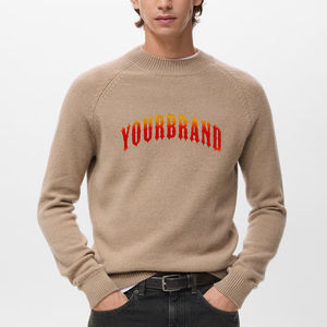 Cardigan décontracté en coton 100% respirant, à col rond, personnalisable, très vendu, toucher doux, chaud, pour hommes, avec logo sur le devant - Product Image 1