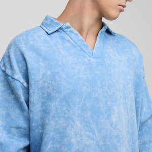 Meilleures ventes Hommes sur mesure Tricoté pour polos Nouveau Style de mode Lavé à l'acide Séchage rapide Conception Imprimer Respirant Uni - Product Image 4