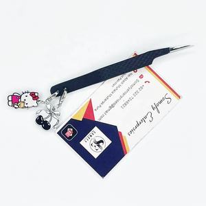 Pince à cils en acier inoxydable personnalisée en gros boîte en vrac isolation marque privée pince à cils pointe en fibre avec ensemble de breloques - Product Image 6