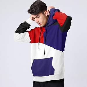 Nuevo diseño de 100% algodón de manga larga hombro inclinado cuello redondo estampado cómodo de talla grande Sudadera con capucha para hombre - Product Image 3