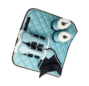 Ensemble de tapis de selle de cheval scintillant avec bottes matelassées assorties et filet d'oreille par TARIQ MFG CO - Product Image 2