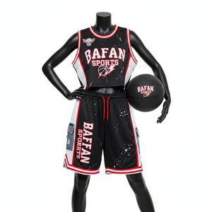 Ensemble maillot et short de basketball pour femmes, 180 GSM, maille polyester respirante, panneau latéral en mesh, sublimation, logo personnalisé, ensembles pour femmes - Product Image 6