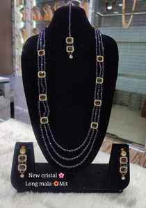 Indian Traditional and Fashionable <b>Gold</b> Plated and Long Mala With Earring and Maagtika Combo Necklace <b>Set</b> for Women - Product Image 3