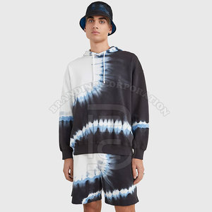 Haute qualité 100% coton impression personnalisée Jogging piste survêtement unisexe hommes survêtement sweat à capuche ensemble short - Product Image 1