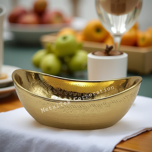 Elegant Brown Aluminium <b>Metal</b> <b>Bowl</b> for Kitchen Salad Fruit Chocolate Gifting Arabian Party Serving Wedding Home Decorative <b>Bowls</b> - Product Image 4