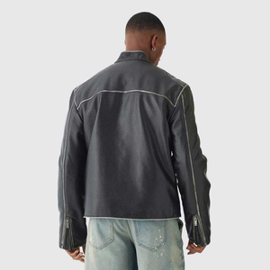 Veste en cuir pour hommes de bonne qualité au design unique Article frais Taille régulière Tenue tendance Veste en cuir pour hommes Service OEM - Product Image 2