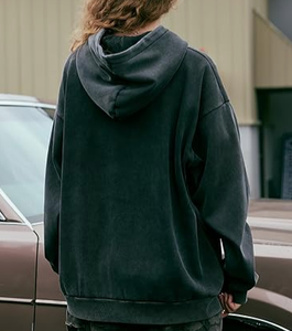 Sweat-shirt à capuche unisexe à imprimé graphique, haut ample pour homme, streetwear vintage décontracté, tunique taille XXS, haut esthétique uni - Product Image 5