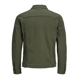 Blouson aviateur en jean pour homme pas cher, col montant, logo frontal, style décontracté vintage, écologique, haute qualité, vente en gros - Product Image 5