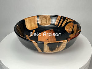 Cuenco Decorativo Ecológico de Madera Pulida y Resina, Hecho a Mano, para Decoración del Hogar, Sala de Estar y Cocina, Regalos Empresariales - Product Image 4