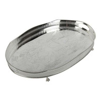 2025 plateaux en métal de qualité élégante conception antique plateau de service plaqué argent utilisant pour la décoration de table de mariage