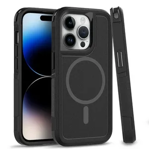 iPhone 15 Pro 6.1 Premium Sheild Case W/Magnetic <b>Ring</b> <b>Black</b> - Product Image 1