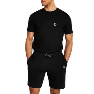 Conjunto Deportivo Informal de Verano para Hombre, Estilo Hip Hop, 100% Algodón, Transpirable, Camiseta con Estampado Sólido y Pantalones Cortos, Estilo Atlético - Product Image 1