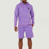 Conjunto de Sudadera con Capucha y Pantalones Cortos para Hombre, Estilo Casual de Invierno, 100% Algodón, Logotipo Personalizado, Venta al Por Mayor