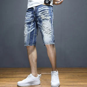 กางเกงยีนส์ขาสั้นทรงตรงพิมพ์ลายคุณภาพสูง ดีไซน์ใหม่ ปักลายตามสั่งสำหรับผู้ชาย - Product Image 6