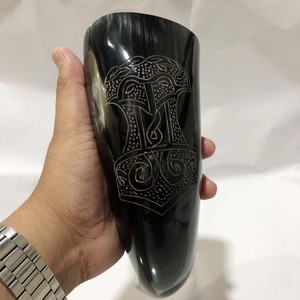 Indian Handmade <b>Drinking</b> Horn With Horn <b>Stand</b> <b>Drinking</b> Horns for Sale <b>Drinking</b> Cow Viking by Lametierartz - Product Image 3
