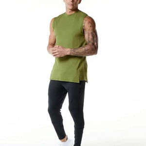 Camiseta sin Mangas con Logotipo Personalizado al Precio Más Bajo para Hombre, Camiseta sin Mangas de Color Sólido de Secado Rápido 100% Algodón para Unisex - Product Image 4