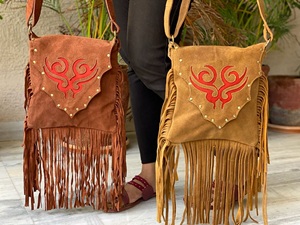 2025 Women's Suede Leather Fringe Crossbody Bag Cow Leather Handbags Ladies Vintage Genuine Leather <b>Large</b> Capacity Shoulder Bags - Product Image 6