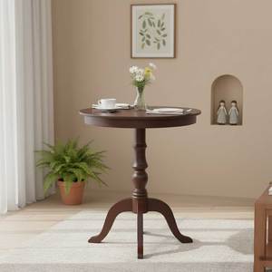 Rustic Round <b>Coffee</b> <b>Table</b> Convertible Living Room Furniture with Durable Mango Wood and Decorative Turned Wooden Legs CFD68215 - Product Image 2