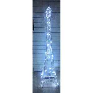Decorado alto acero y cristal Torre Eiffel plata regalo Ideal para decoración de boda fiesta en casa decoración de jardín - Product Image 5