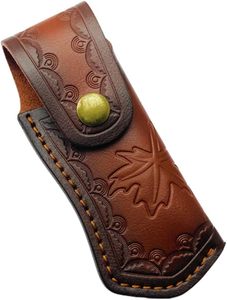 Funda de cuero marrón Vintage OEM/ODM para cuchillos plegables, funda para cuchillos, bolsa de herramientas de bolsillo plegable, envío directo disponible - Product Image 2