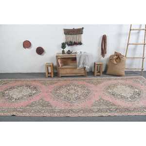 4.7x13 ft Vintage Rug, Turkish <b>Runner</b> Rug, <b>Red</b> Blue Animal Print Rug - Product Image 3