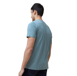 Camiseta Gráfica de Felpa Ecológica Personalizada para Hombre, Corte Regular, Mangas Cortas, 100% Algodón, Impresión Puff, Hecha de Poliéster y Algodón - Product Image 2