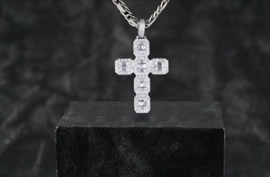 ผ่านการรับรองจาก Gia สร้อยคอประดับเพชรคุณภาพสูงแบบฮิปฮอปจี้ประดับคริสเตียนสไตล์เมือง - Product Image 4