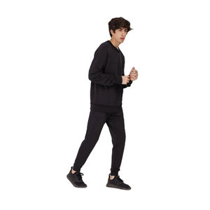 Sweat-shirt à capuche en molleton pour homme en coton 100% décontracté, taille plus, uni, et pantalon de survêtement assorti - Product Image 4