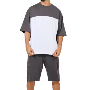 <b>Men's</b> Summer Casual <b>T</b>-<b>shirt</b> and Shorts Sets with <b>Pockets</b> Knitted Fabric Heat-Transfer Printed DAKHA SPORTS Wholesale 2-Piece Set - Product Image 1