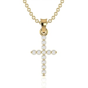 Premium Design IGI Certified VVS Lab Grown Diamond 14k Gold <b>Cross</b> Pendant <b>Necklace</b> <b>For</b> <b>Women</b> Fine Jewelry Gift <b>For</b> <b>Women</b> - Product Image 1