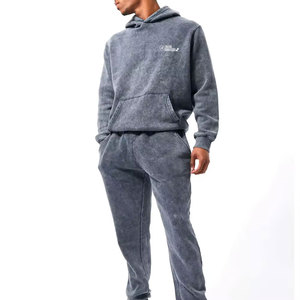 Chándales Casuales con Capucha para Hombre, Transpirables, Ecológicos, Cómodos, para Invierno, Lavado Ácido, Ropa Deportiva, Servicio OEM - Product Image 1