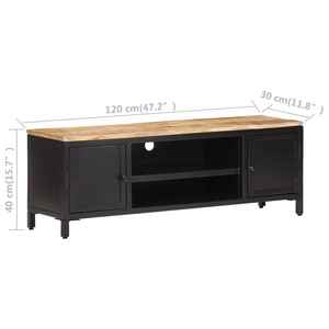 MILANO INDUSTRIAL <b>TV</b> CONSOLE MEDIA STAND <b>WOODEN</b> <b>TV</b> <b>CABINET</b> METAL DOORS MANGO WOOD MATERIAL MODEL RRBTVU08 for 35-39 INCH <b>TVs</b> - Product Image 5