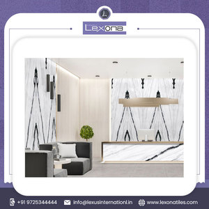 Carrelage de luxe en pierre de marbre pour hall d'hôtel 600x1200 Carrelage mural en métal brillant, céramique et soie dorée pour villa, style design moderne - Product Image 5