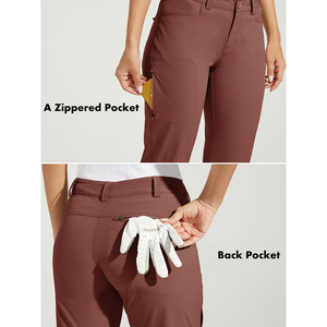 Pantalon de golf pour femmes, couleur unie, tissu ultra doux au toucher, poches sécurisées à l'avant et à l'arrière, pantalon de golf élégant pour femmes, nouvel arrivage - Product Image 4