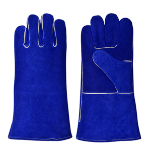 Gants combinés en cuir de vache fendu Paume renforcée Manchette en caoutchouc Gants de travail en cuir de vachette - Product Image 2