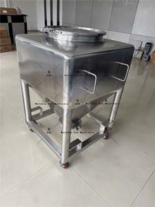 حاوية IBC من الفولاذ المقاوم للصدأ مخصصة بسعة 370 لتر و500 لتر و1000 لتر، مصنوعة من الفولاذ المقاوم للصدأ 304 و316L لتخزين ونقل المساحيق - Product Image 3