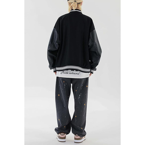 Producto de tendencia OEM, venta al por mayor, chaqueta Varsity para hombre, logotipo personalizado, ropa de calle para hombre, chaqueta de béisbol cálida con manga de cuero - Product Image 4