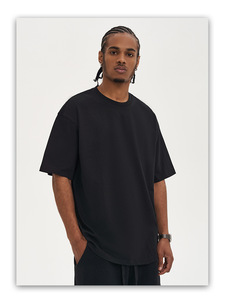 High Quality 100% Cotton Blank Men's T-shirts Streetwear Boxy Oversized <b>Tshirt</b> Print Custom T Shirt - Product Image 3