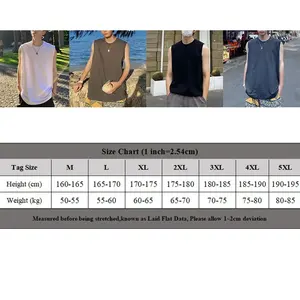 Débardeur long en maille respirant de haute qualité pour hommes, idéal pour le yoga et le fitness, anti-boulochage, 100% coton - Product Image 5