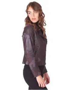 Womens Real <b>Camo</b> Leather <b>Jacket</b> Asymmetric Zip Biker Coat Camouflage Print Sheepskin Outerwear Custom Slim Fit Moto <b>Jacket</b> - Product Image 6