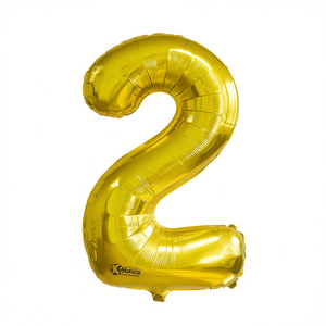 Palloncini Numero Oro per Feste N2 80cm Confezione da 12 Pezzi - Product Image 2