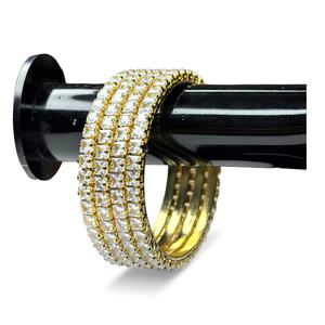 ชุดกำไลทองสองแถวสุดหรูสำหรับเจ้าสาวทันสมัยประดับมุกสีมรกตเคลือบเงางามพร้อมส่ง - Product Image 4