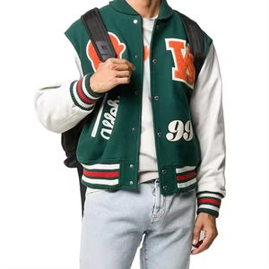 Chaqueta Letterman Personalizada con Logotipo para Hombre, Talla Grande, Cuello Alto, Lisa, Estilo Universitario, Invierno 2025, Ropa Deportiva, Resistente al Viento - Product Image 1
