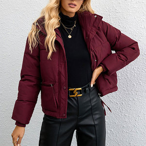 Custom Logo <b>Warm</b> Thicken Bubble Windproof <b>Warm</b> Winter Down Coat Women Puffer <b>Jacket</b> Quilted Cotton Padded - Product Image 2