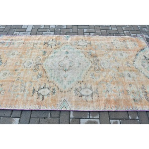 Tapis turc vintage de 4,1 x 8,1 pieds, tapis persan en laine marron - Product Image 3