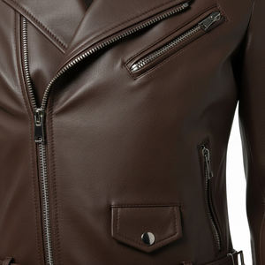 Chaqueta de Motociclista de Cuero Marrón Oscuro Vintage para Mujer, Personalizada, al por Mayor, Precio de Fábrica, Estilo Motero Genuino, Abrigo para Mujer, OEM - Product Image 6